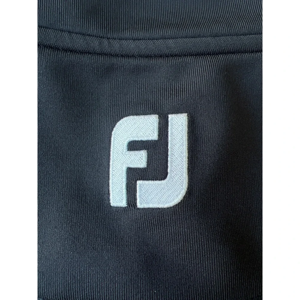 FootJoy 1/4 Zip Golf Pullover Mens Medium Long Sleeve Black Blue Performance